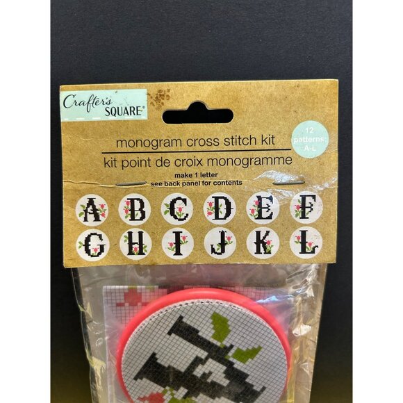 Crafter's Square Monogram Cross Stitch Kit A-L - New! - Picture 3 of 9